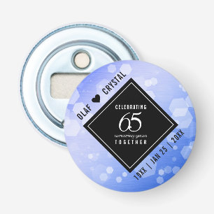 Elegant 65th Blue Sapphire Wedding Anniversary Bottle Opener