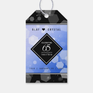 Elegant 65th Blue Sapphire Wedding Anniversary Gift Tags