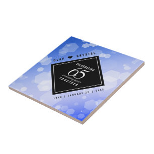 Elegant 65th Blue Sapphire Wedding Anniversary Tile
