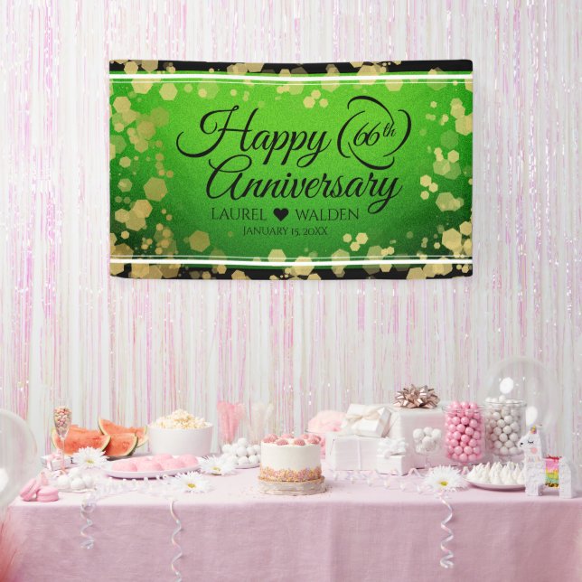 Elegant 66th Titanite Wedding Anniversary Banner (Party)