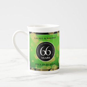 Elegant 66th Titanite Wedding Anniversary Bone China Mug
