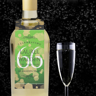 Elegant 66th Titanite Wedding Anniversary Bottle Tag