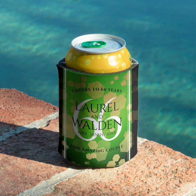 Elegant 66th Titanite Wedding Anniversary Can Cooler (In Situ Pool)