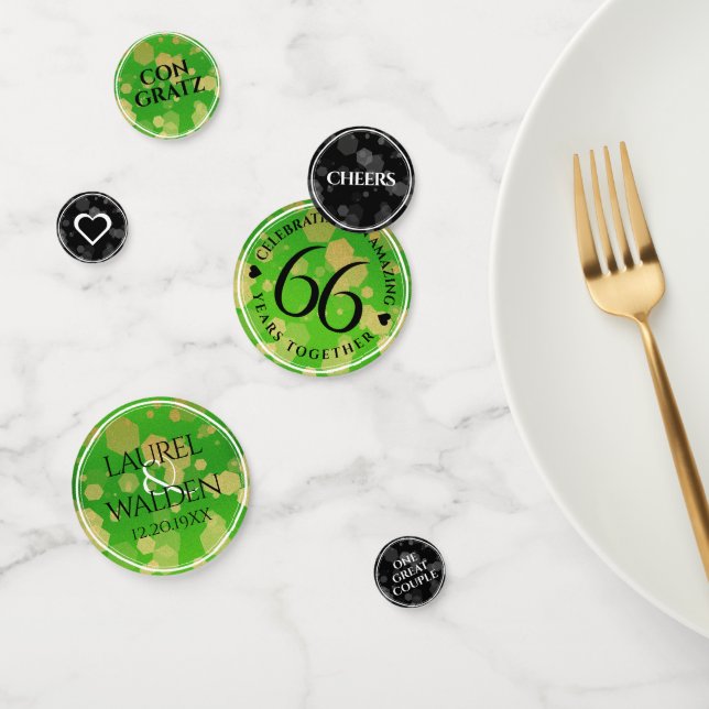 Elegant 66th Titanite Wedding Anniversary Confetti (Group)