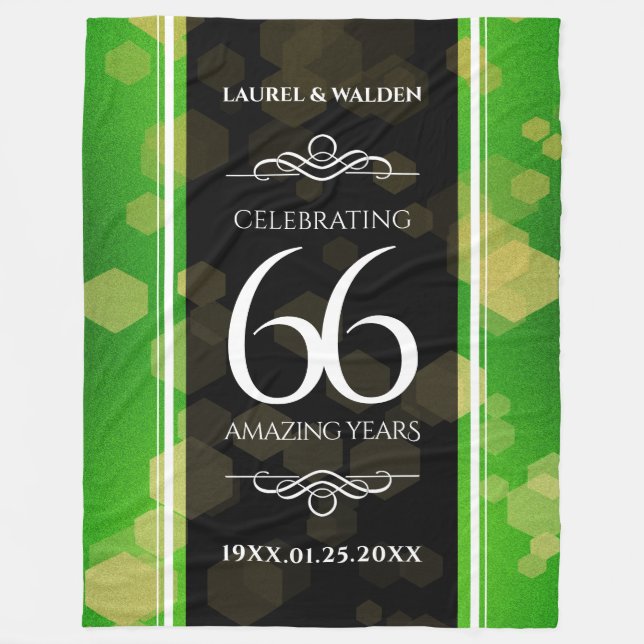 Elegant 66th Titanite Wedding Anniversary Fleece Blanket (Front)