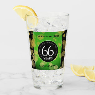 Elegant 66th Titanite Wedding Anniversary Glass