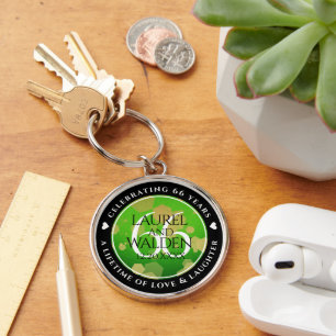 Elegant 66th Titanite Wedding Anniversary Key Ring