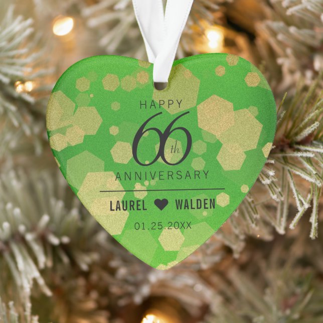 Elegant 66th Titanite Wedding Anniversary Ornament (Tree)