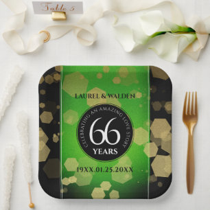 Elegant 66th Titanite Wedding Anniversary Paper Plate