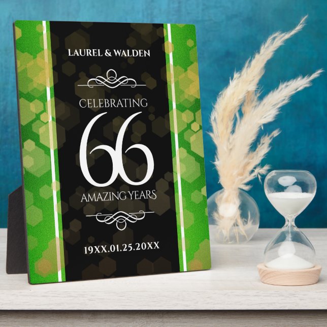 Elegant 66th Titanite Wedding Anniversary Plaque (Side)