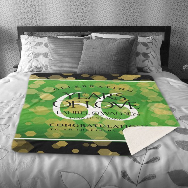 Elegant 66th Titanite Wedding Anniversary Sherpa Blanket (Elegant 66th Wedding Anniversary Sherpa Fleece Blanket Cover Photo.)