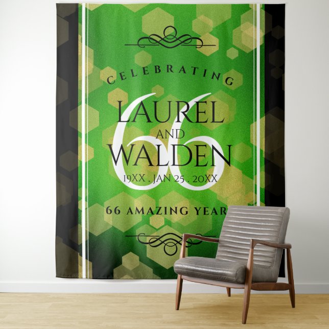 Elegant 66th Titanite Wedding Anniversary Tapestry (In Situ)