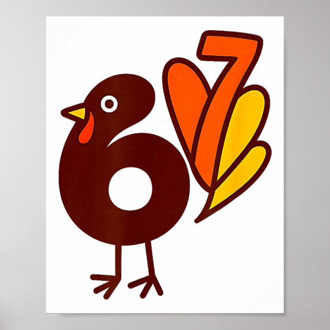 Elegant 67 Turkey Bird Six Seven Silhouette Fall S Poster (Front)