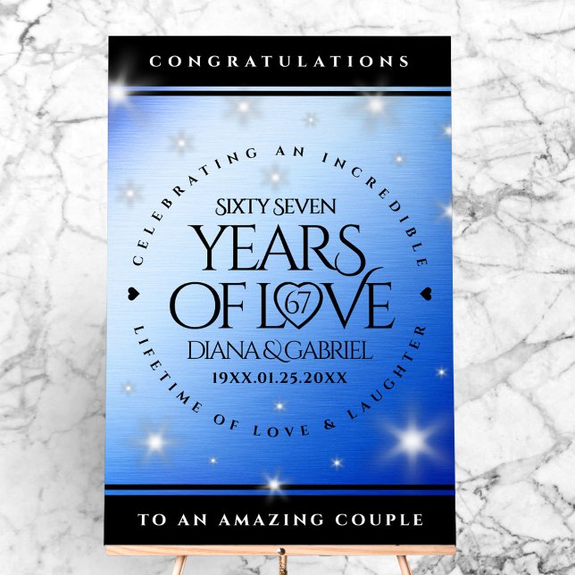 Elegant 67th Star Sapphire Wedding Anniversary Acrylic Sign (Elegant 67th Star Sapphire Wedding Anniversary Acrylic Sign Cover Photo)