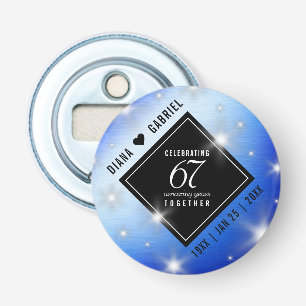 Elegant 67th Star Sapphire Wedding Anniversary Bottle Opener