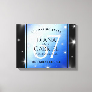 Elegant 67th Star Sapphire Wedding Anniversary Canvas Print