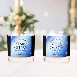 Elegant 67th Star Sapphire Wedding Anniversary Whiskey Glass