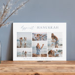 Elegant 6 Photo Collage Happiest Hanukkah Holiday Card<br><div class="desc">Share cheer with these modern minimal Hanukkah holiday cards featuring 6 of your favourite photos in a horizontal grid collage layout. "Happiest Hanukkah" appears at the top in hand lettered calligraphy and classic serif lettering. Personalise this elegant minimalist design with your family name and the year beneath.</div>