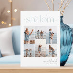 Elegant 6 Photo Collage Shalom Hanukkah Holiday Card<br><div class="desc">Share cheer with these modern Hanukkah holiday cards featuring 6 of your favourite photos in a grid collage layout. "Shalom" appears at the top in connected lettering adorned with tiny stars. Personalise with your holiday greeting,  family name and the year at the lower right.</div>