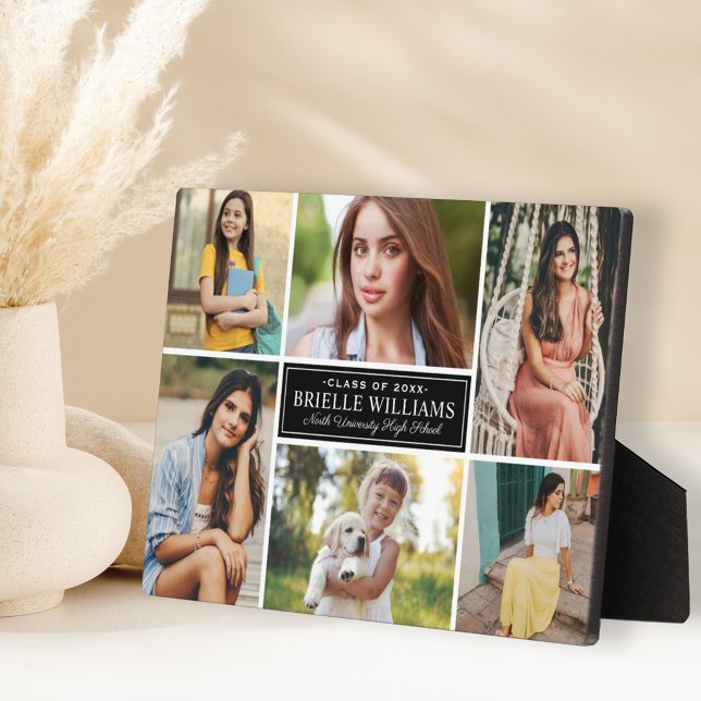 Elegant 6 Photo Graduation Collage Plaque (Creator Uploaded)