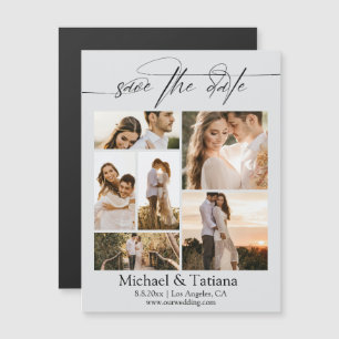 elegant 6 photos collage save the date magnet
