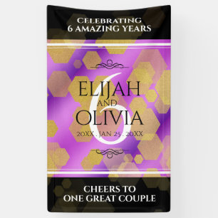 Elegant 6th Amethyst Wedding Anniversary Banner