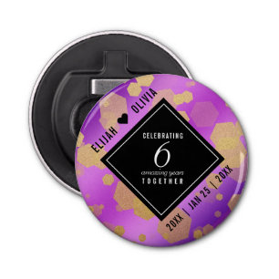 Elegant 6th Amethyst Wedding Anniversary Bottle Op Bottle Opener