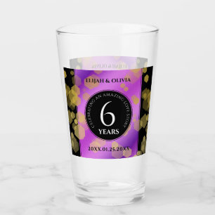 Elegant 6th Amethyst Wedding Anniversary Glass
