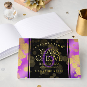 Elegant 6th Amethyst Wedding Anniversary Guest Book