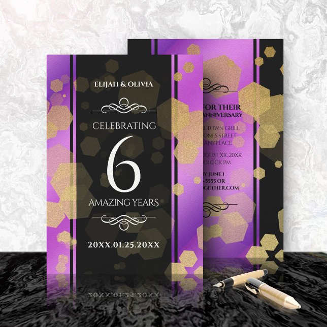 Elegant 6th Amethyst Wedding Anniversary Invitation (Creator Uploaded)