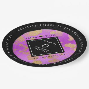 Elegant 6th Amethyst Wedding Anniversary Paper Plate