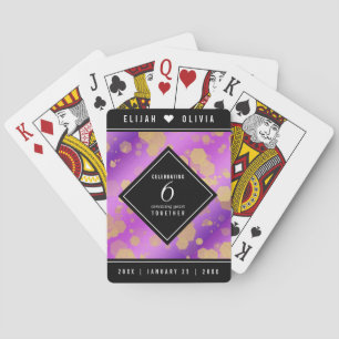 Elegant 6th Amethyst Wedding Anniversary Playing Cards