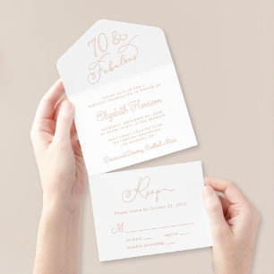 Elegant 70 And Fabulous 70th Birthday Party All In One Invitation