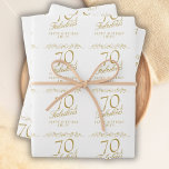 Elegant 70 and Fabulous 70th Birthday  Wrapping Paper Sheet<br><div class="desc">Elegant 70 and Fabulous Ornament 70th Birthday Wrapping Paper. 70 and fabulous text in trendy golden script and gold ornaments. Personalise it with your name and your age,  and make your own elegant birthday wrapping paper for a woman`s birthday.</div>