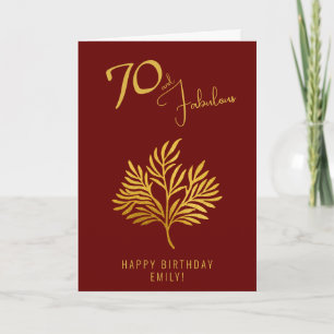 Elegant 70 and Fabulous Gold Twigs 70th Birthday Card