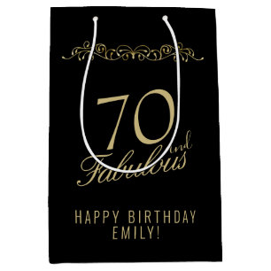 Elegant 70 and Fabulous Ornament 70th Birthday Medium Gift Bag