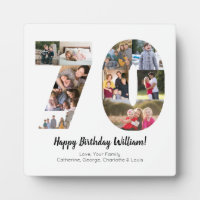 Elegant 70 Number Photo Collage Custom Greeting