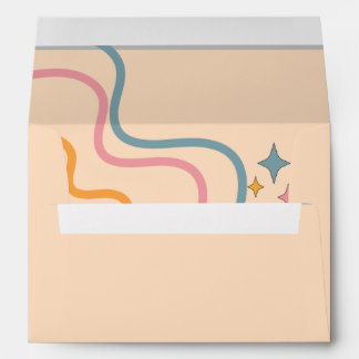 Elegant 70s Envelope with #FFE0C2 Background and G