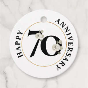 Elegant 70th Anniversary Favour Tags