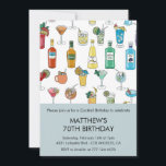 Elegant 70th birthday invitations Cocktail Modern<br><div class="desc">Elegant 70th birthday invitations Cocktail Modern</div>