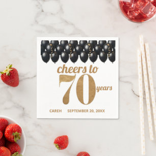 elegant 70th Birthday Napkin