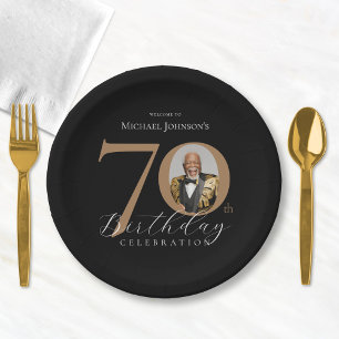 Elegant 70th Birthday Paper Plate
