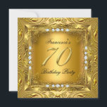 Elegant 70th Birthday Party Elite Gold Diamonds Invitation<br><div class="desc">Elegant 70th Birthday Party Elite Gold Diamonds Elegant Women's 70 Birthday Party. Elite Birthday Party Ornate Gold. Elegant Birthday Invitation Birthday Party. Customise with your own details. Matching RSVP available. Birthday Party. All Occasions Fabulous Elegant Events for Women Party Invites, just customise to the age you want! Party birthday invites...</div>