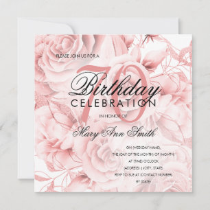 Elegant 70th Birthday Party Floral Rose Gold