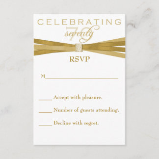 Elegant 70th Birthday Party Invitations RSVP Card