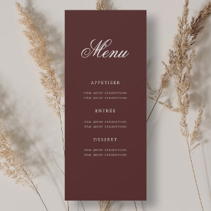 Elegant 70th Birthday Party Menu Gold Burgundy  Invitation