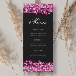 Elegant 70th Birthday Party Menu Hot Pink Invitation