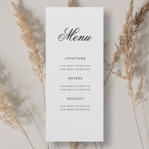 Elegant 70th Birthday Party Menu Silver Invitation