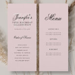 Elegant 70th Birthday Party Program Menu Blush  Invitation<br><div class="desc">Elegant "Birthday Party Program" design with a sophisticated script typography w/ custom text.</div>