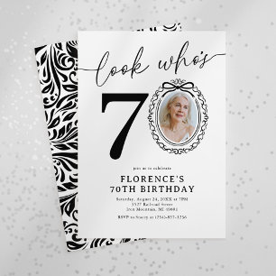 Elegant 70th Birthday Photo Invitation